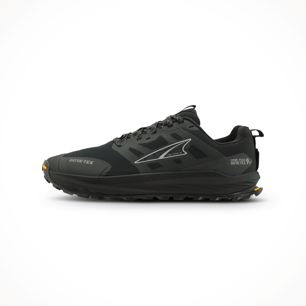 Product image: Altra Lone Peak 9 GTX Black Mens 2026, shown in primary marketing view.
