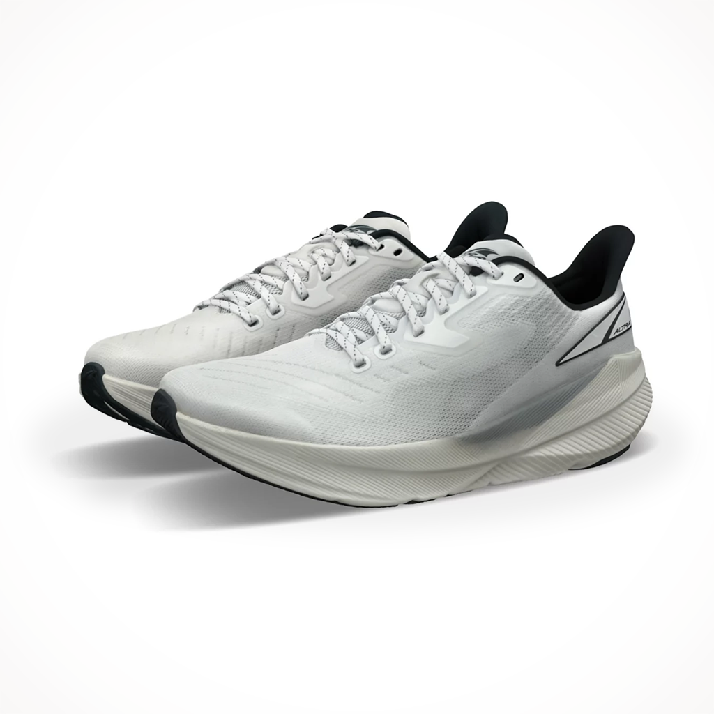 Product image: Altra Womens Experience Flow Grey White, shown from a three-quarter angled view.