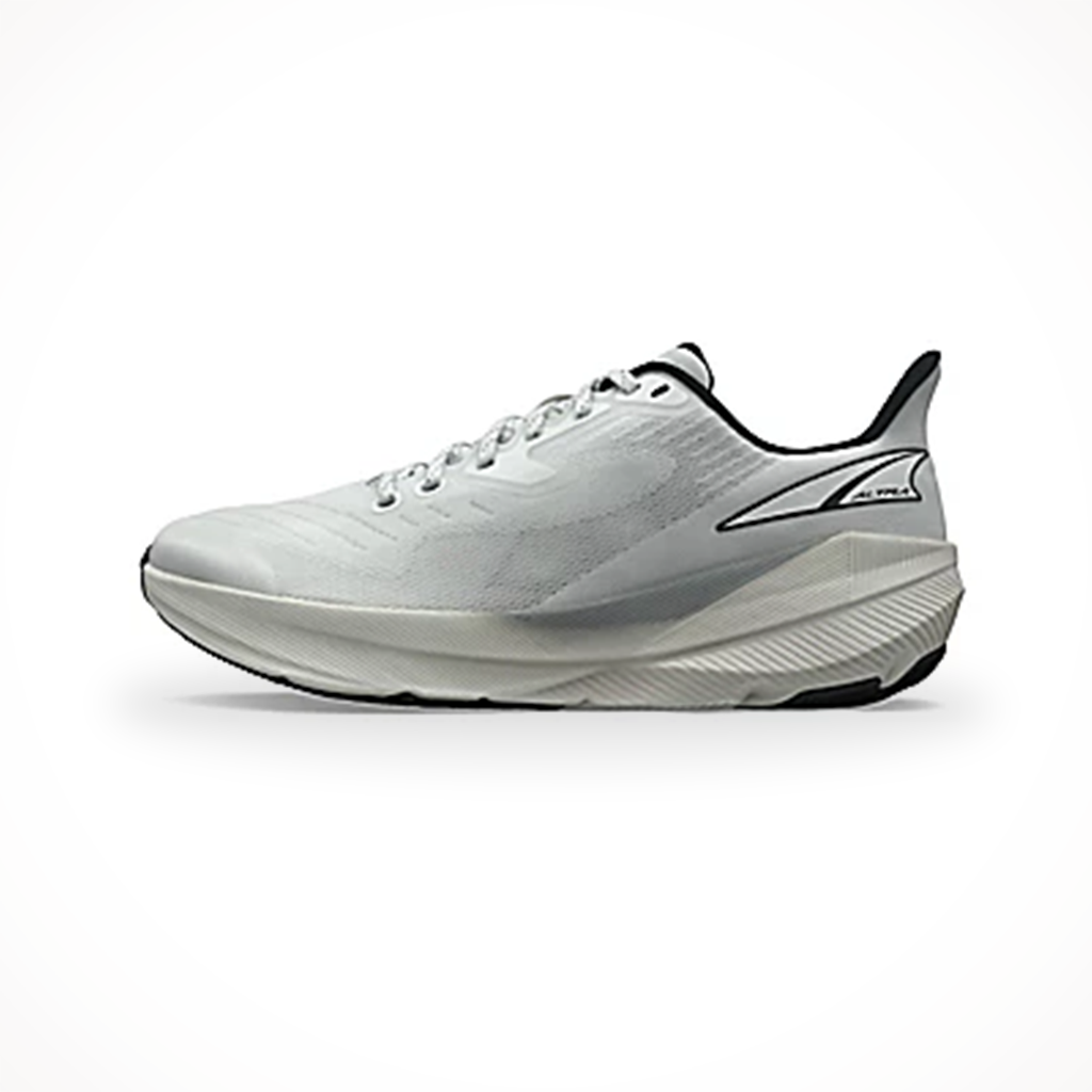 Product image: Altra Womens Experience Flow Grey White, shown from the left side profile.