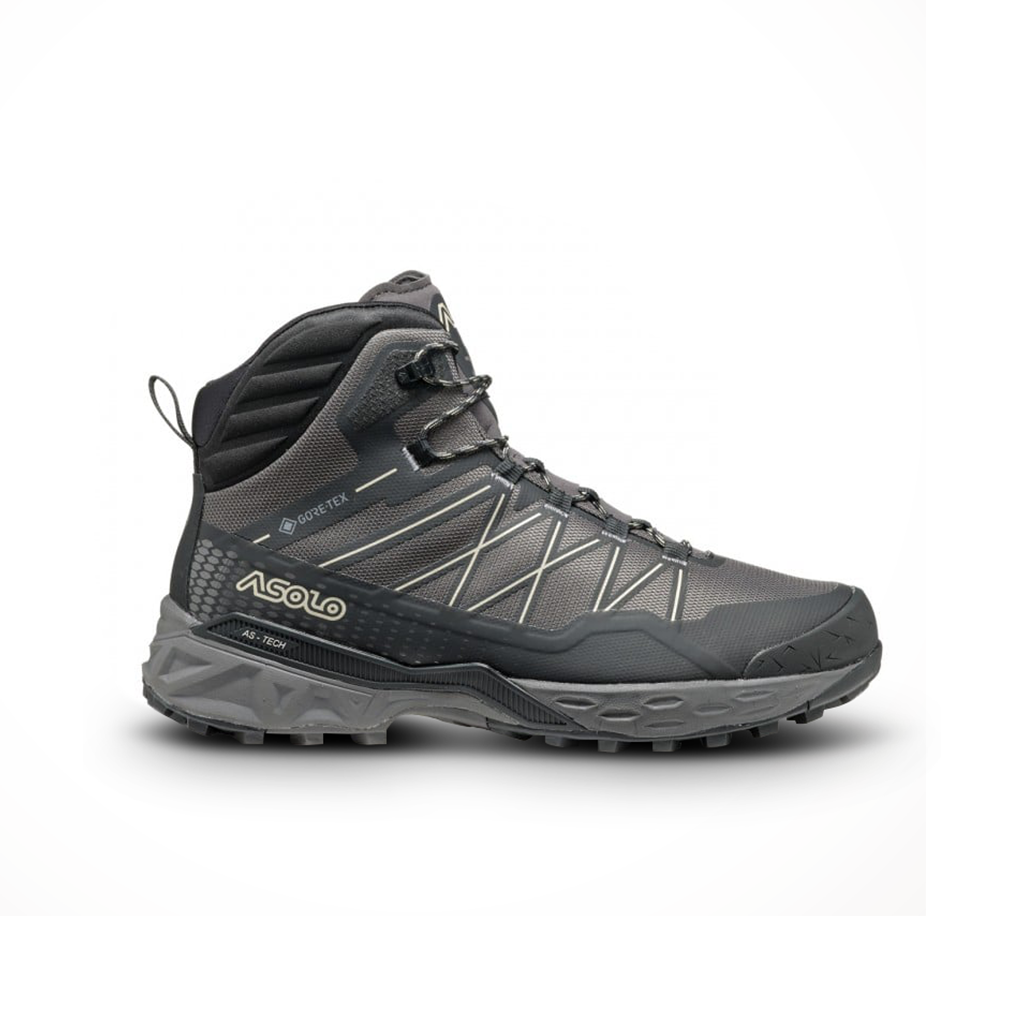 Product image: Asolo Mens Tahoe MID GTX Shark Grey Black Beige, shown in primary marketing view.