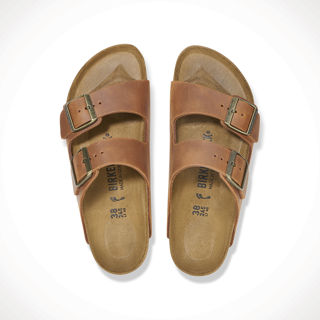 Product image: Birkenstock Arizona Cognac Mens 2025, shown from above.