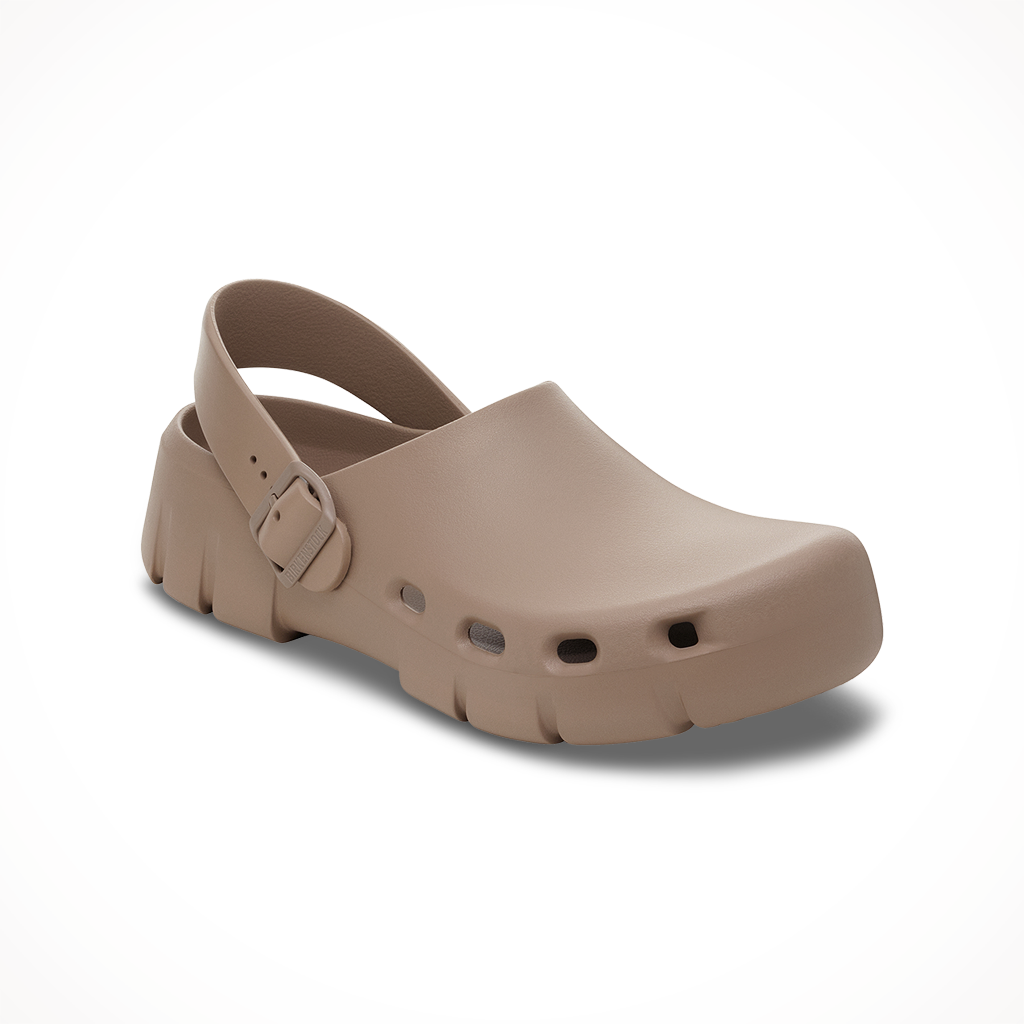 Product image: Birkenstock Birki Flow Grey Taupe mens 2025, shown in primary marketing view.