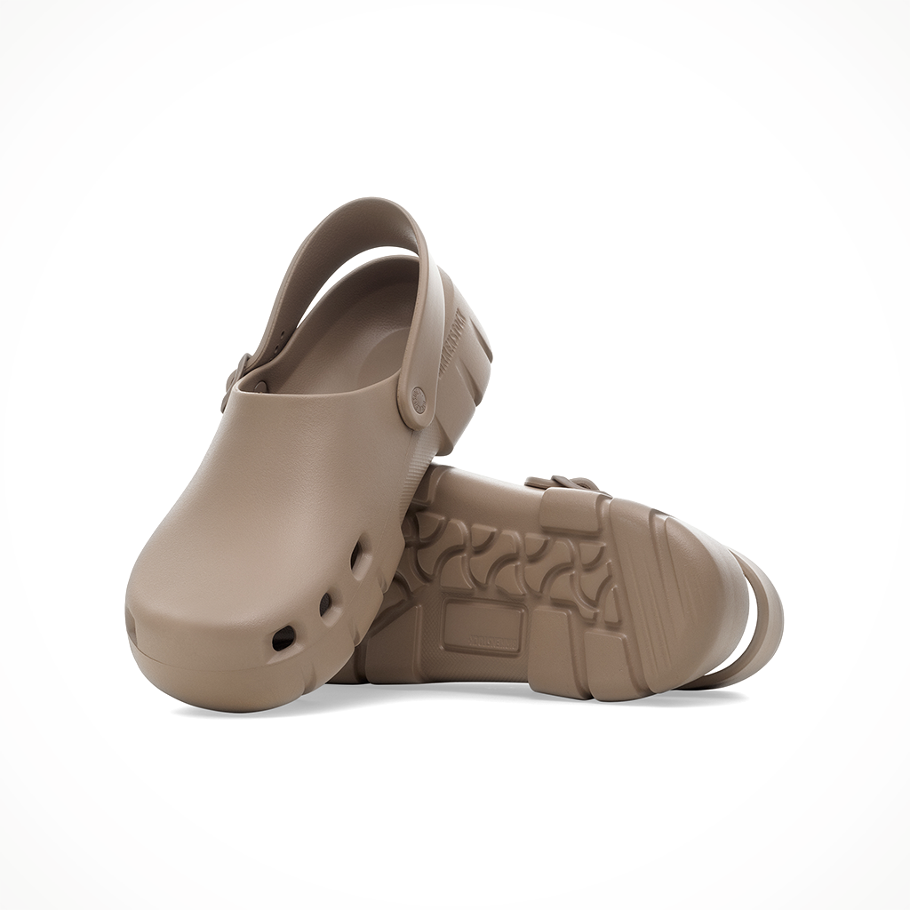 Product image: Birkenstock Birki Flow Grey Taupe mens 2025, shown as a pair.