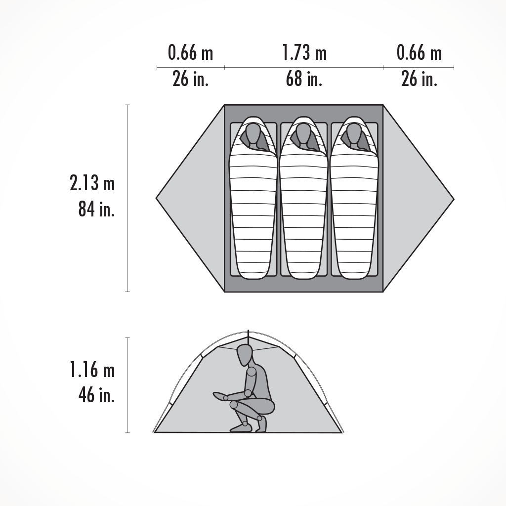 Camping Tents MSR Hubba Hubba 3  Floor Plan