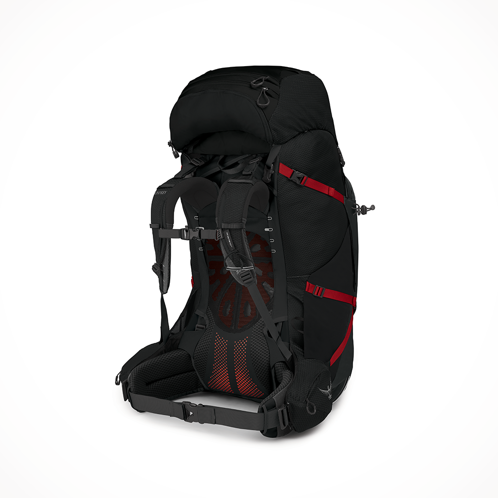 Camping Backpacks Mens Osprey Aether Plus 100 Black Interior