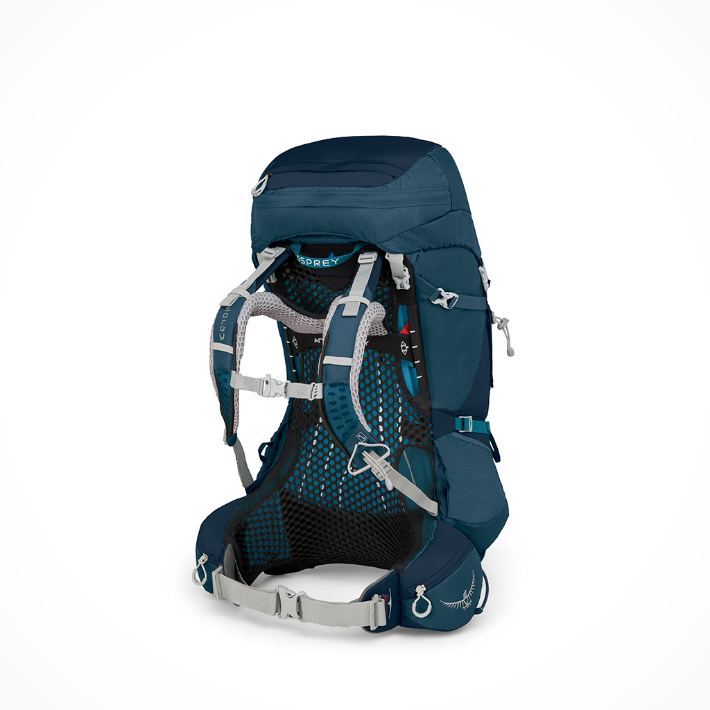 Camping Backpacks Womens Osprey Aura AG 50 Challenger Blue Interior