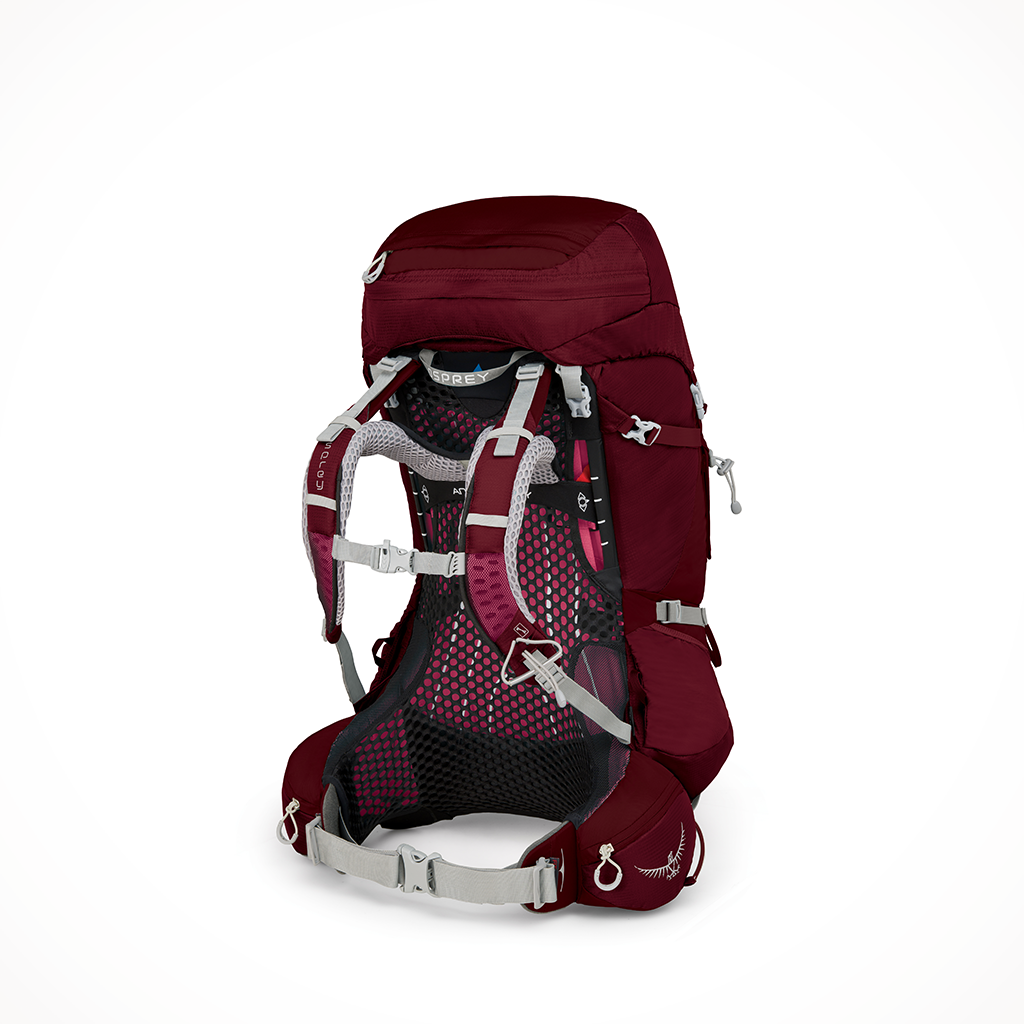 Camping Backpacks Womens Osprey Aura AG 50 Gamma Red Interior