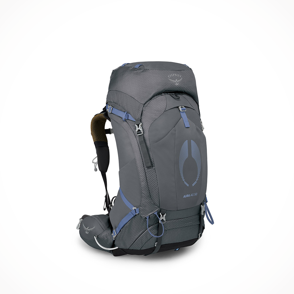 Camping Backpacks Womens Osprey Aura AG 50 Tungsten Grey Iso