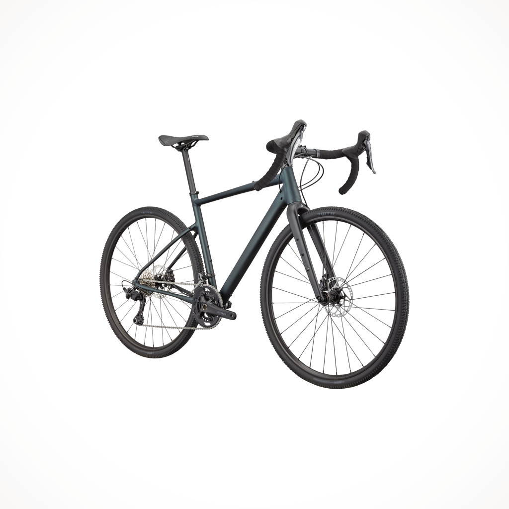 Product image: Cannondale Topstone 1 Gunmetal Green 2024, shown from a three-quarter angled view.