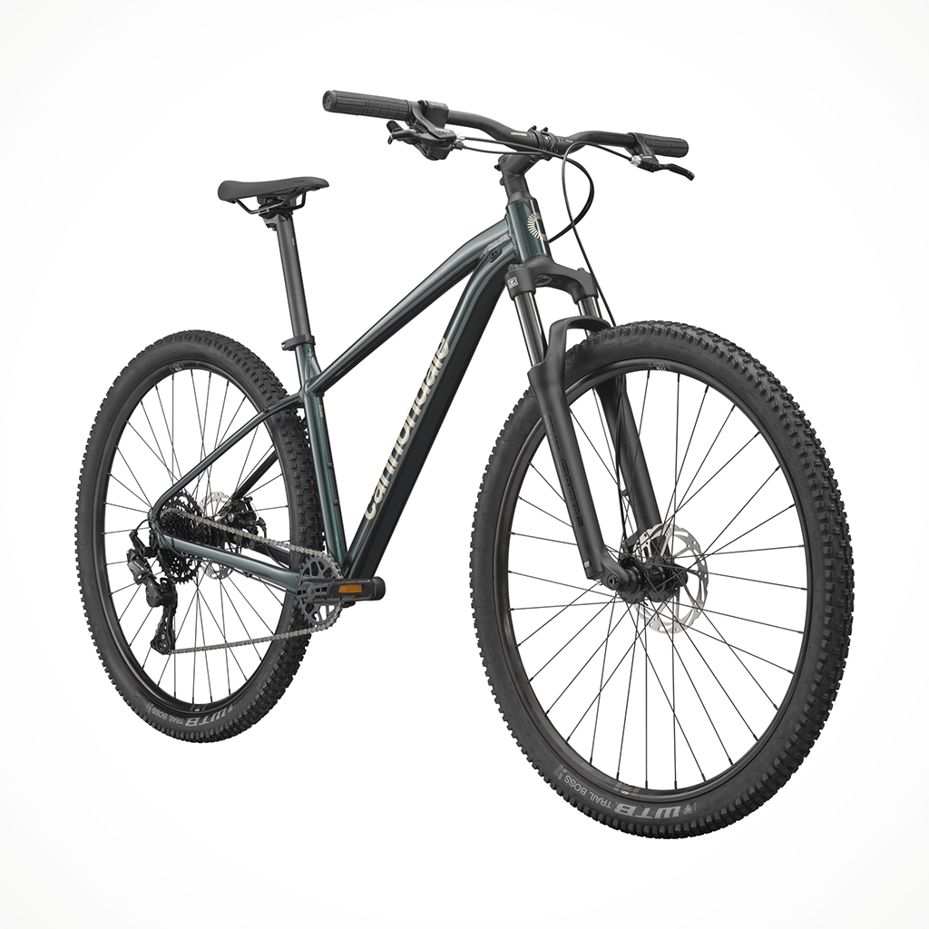 Product image: Cannondale Trail 3 Gunmetal Green 2026, shown from a three-quarter angled view.