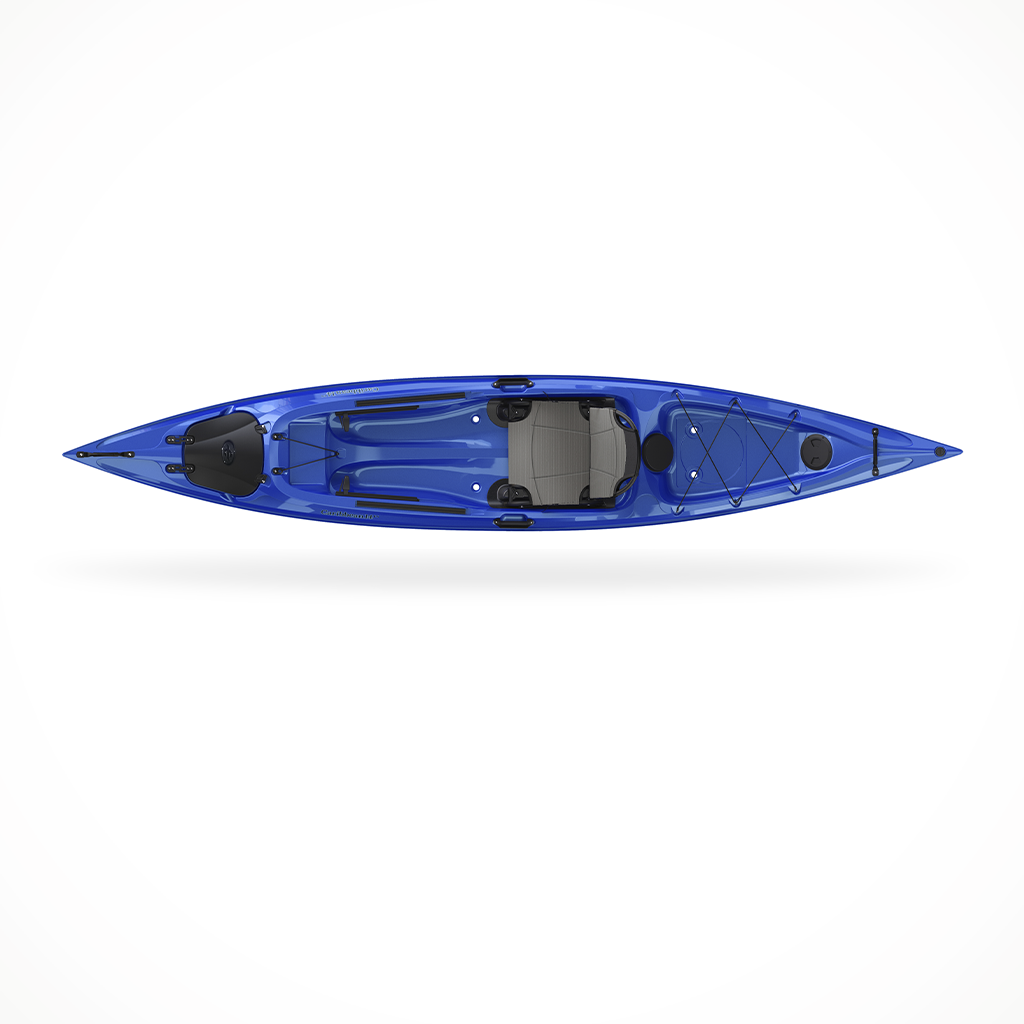 Product image: Eddyline Caribbean 14 FS Saphire Blue Silver, shown from above.