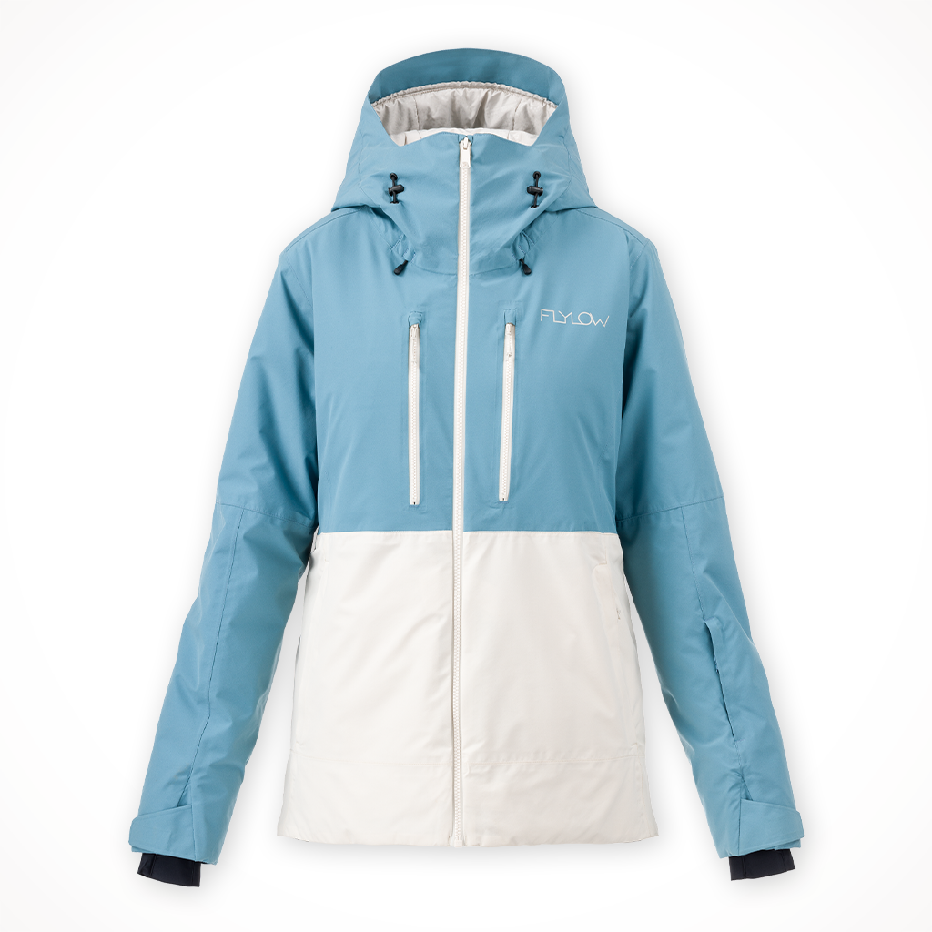 Product image: Flylow Avery Jacket Vintage Blue Marble Womens 2024, shown from the front.