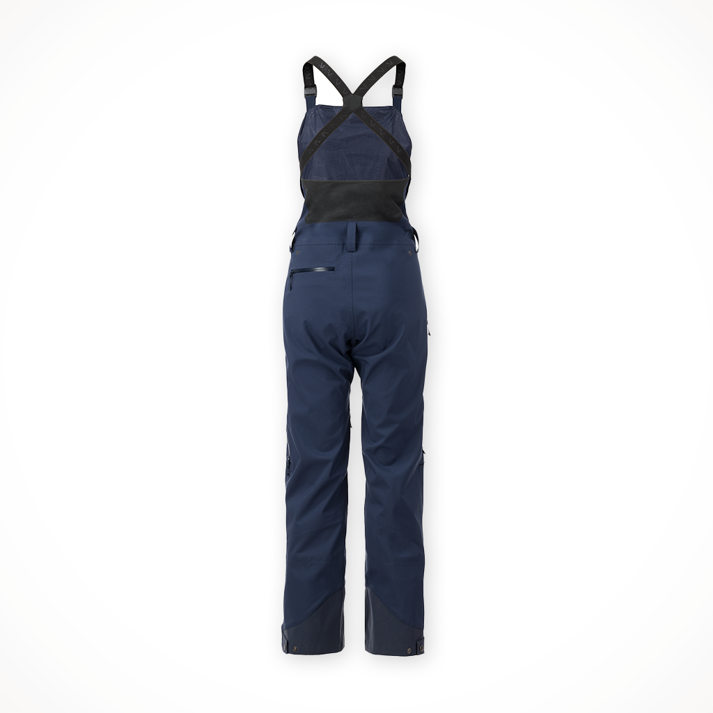 Product image: Flylow Foxy Bib Night Womens 2024, shown from the back.