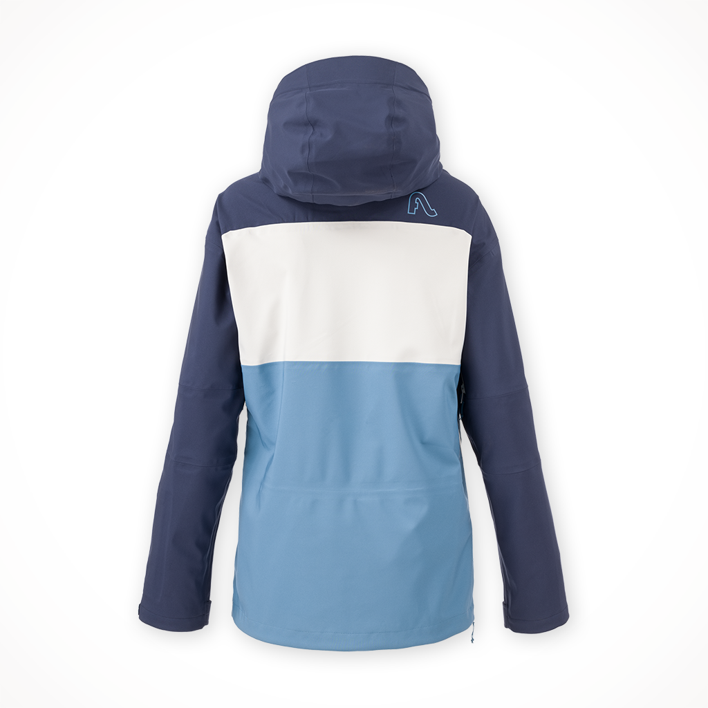Product image: Flylow Lucy Anorak Night Marble Vintage Blue, shown from the back.