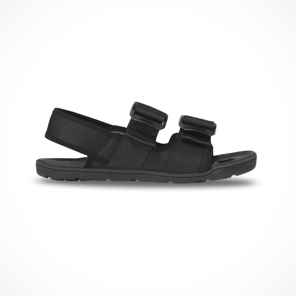 Product image: Footwear Astral Mens Webber Stealth Black, side profile view.