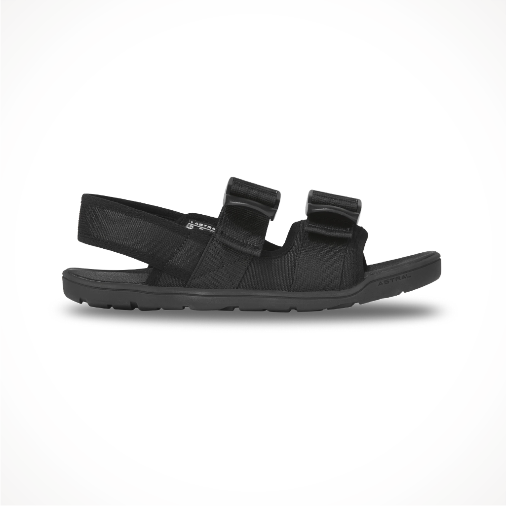 Product image: Footwear Astral Womens Webber Stealth Black, side profile view.