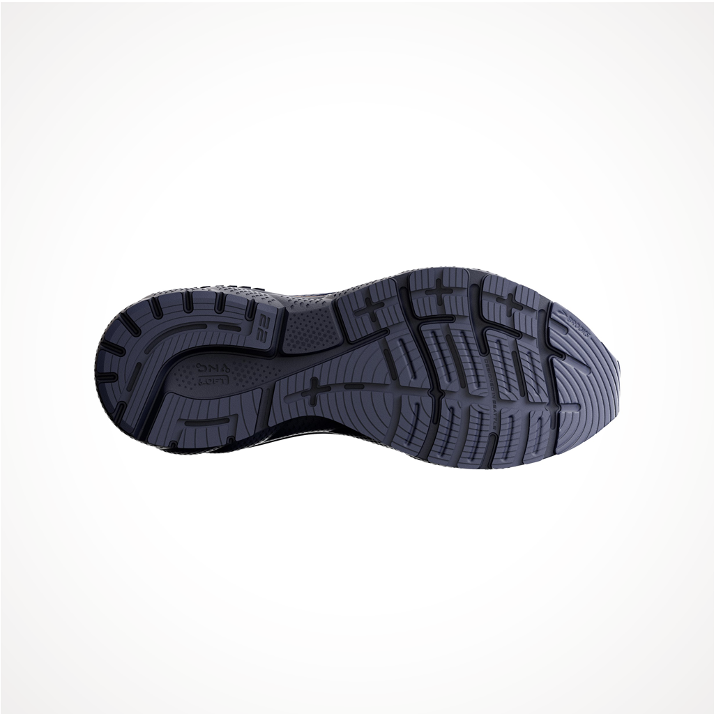 Footwear Brooks Mens Adrenaline GTS 22 Peacoat Grey Sunflower Sole