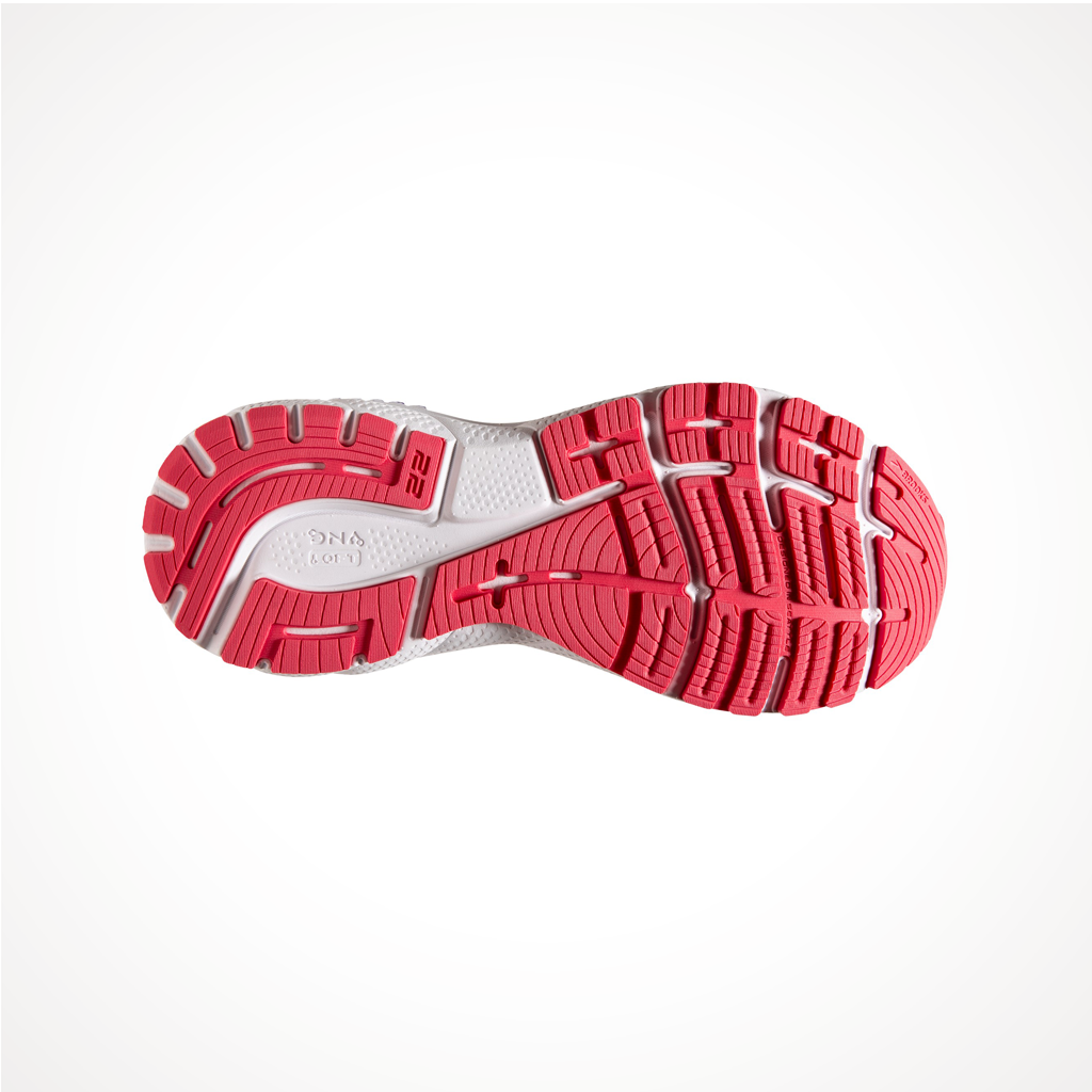 Footwear Brooks Womens Adrenaline GTS 22 Black Purple Coral Sole