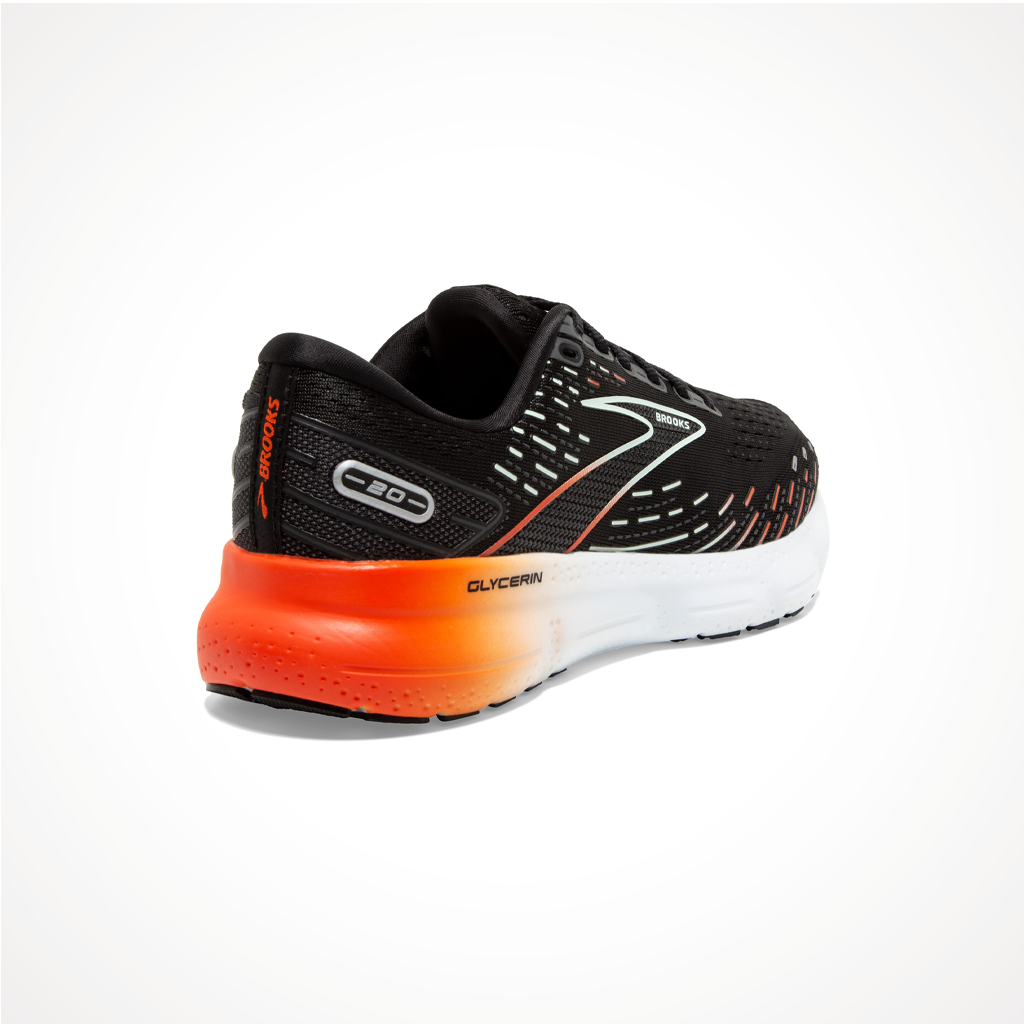 Footwear Brooks Womens Glycerin 20 Black Red Opal Iso Rear
