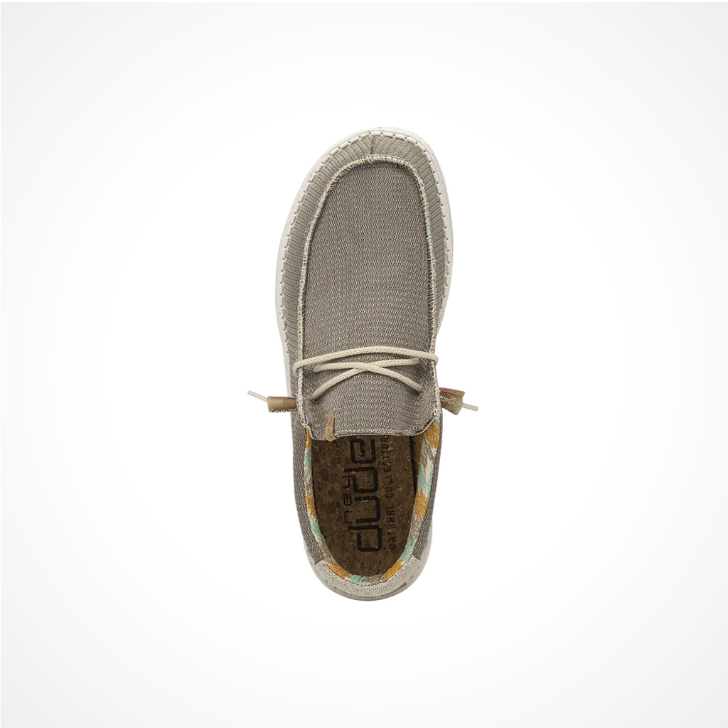 Product image: Footwear Hey Dude Mens Wally Knit Desert Brown, shown from above.