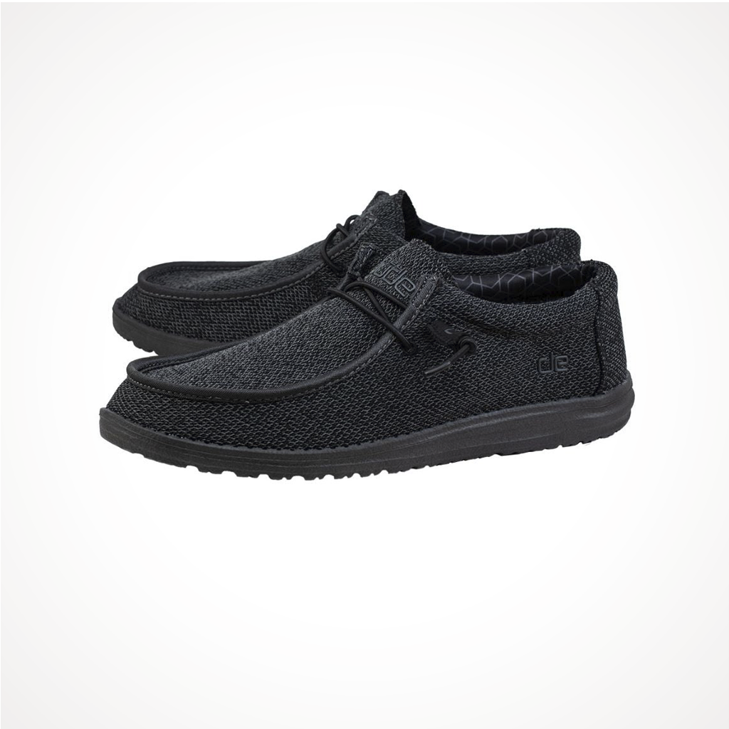 Footwear Hey Dude Mens Wally Sox Micro Total Black Iso