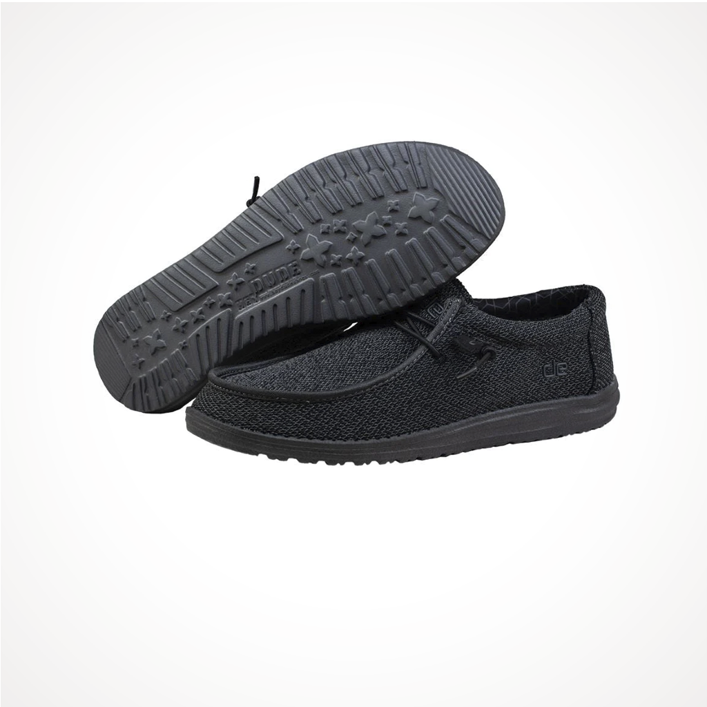 Footwear Hey Dude Mens Wally Sox Micro Total Black Iso 2