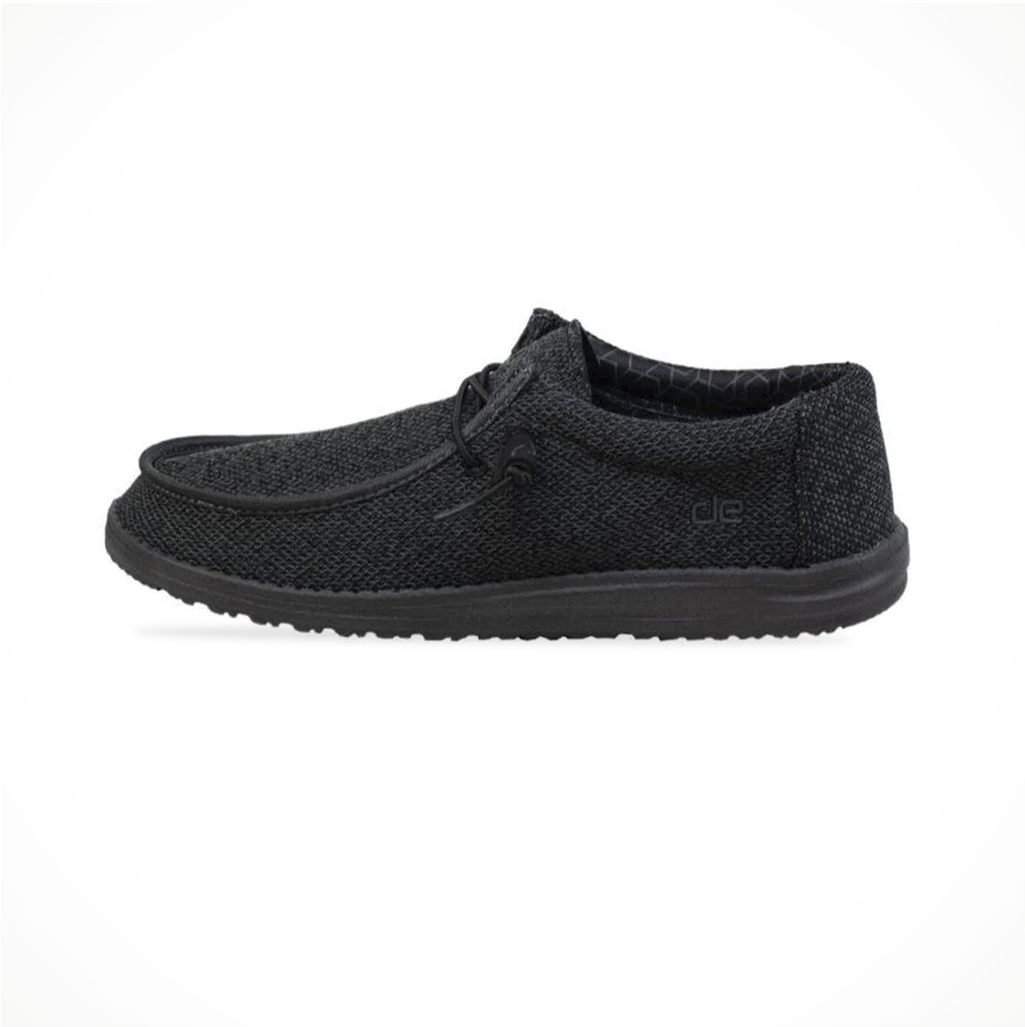 Footwear Hey Dude Mens Wally Sox Micro Total Black Side