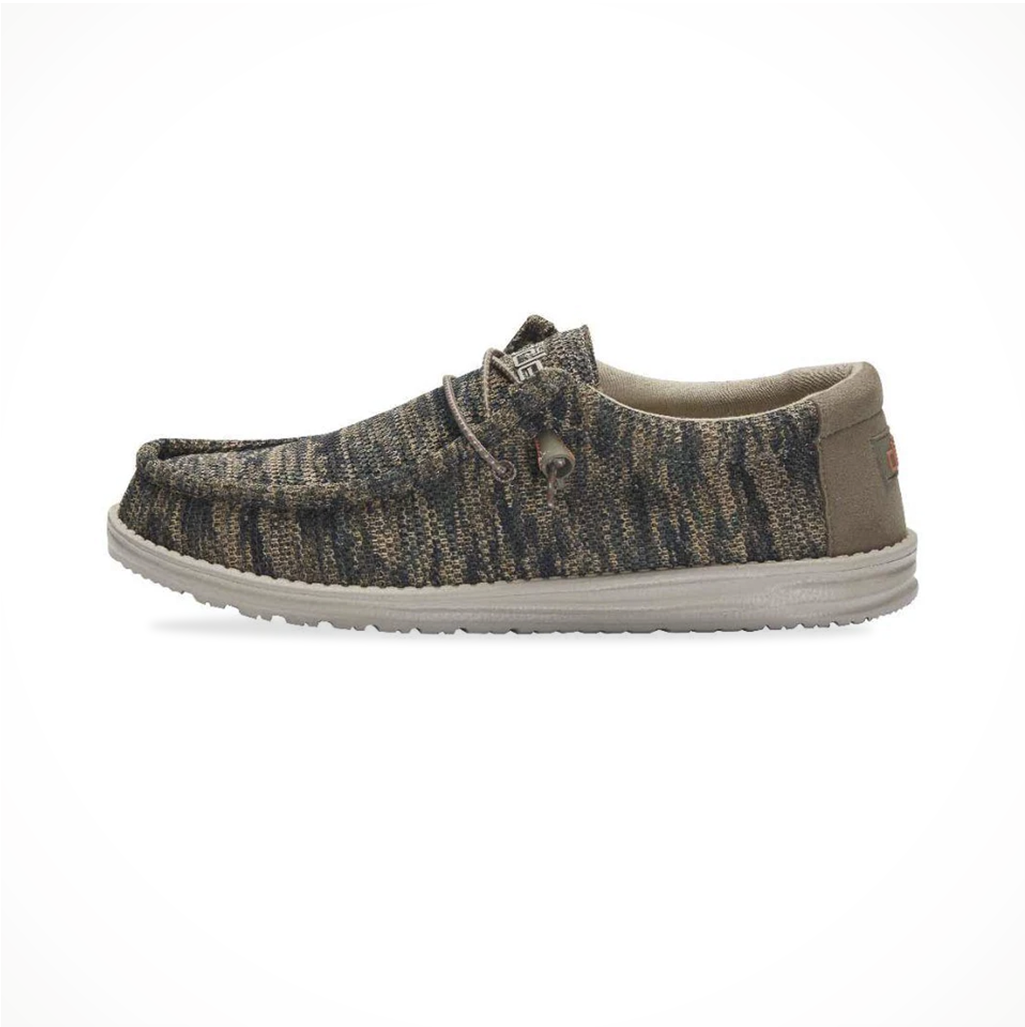 Footwear Hey Dude Mens Wally Sox Woodland Camo Side