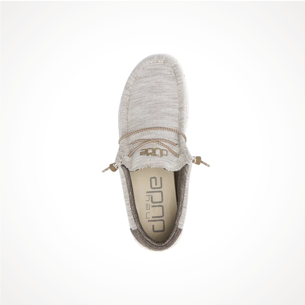 Product image: Footwear Hey Dude Mens Wally Stretch Limestone, shown from above.
