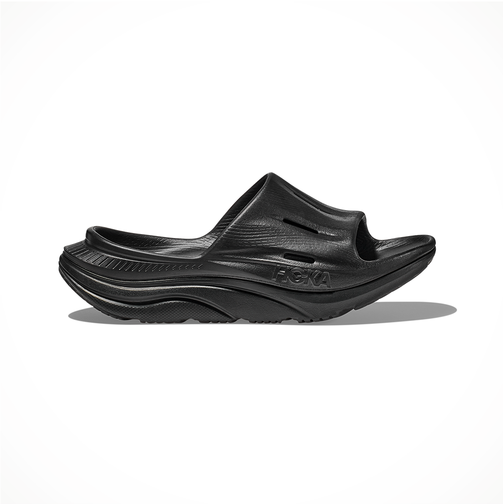 Footwear Hoka Unisex Ora Recovery Slide Black Black Side