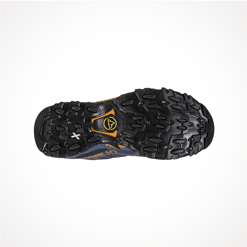 Product image: Footwear La Sportiva Womens Ultra Raptor II Denim Rouge, showing the outsole tread pattern.