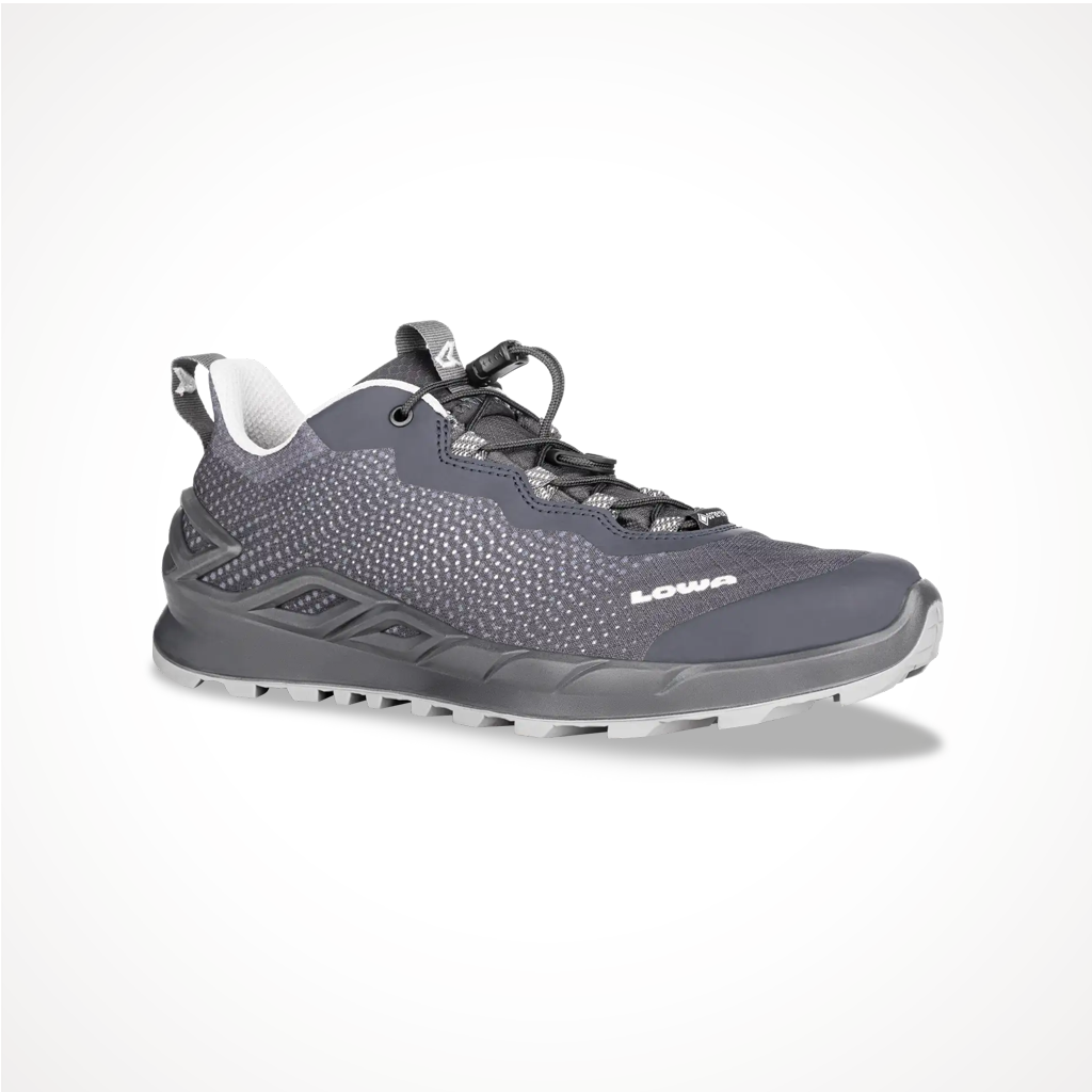 Product image: Footwear Lowa Womens Merger GTX Lo Anthracite Lavender, shown from a three-quarter angled view.