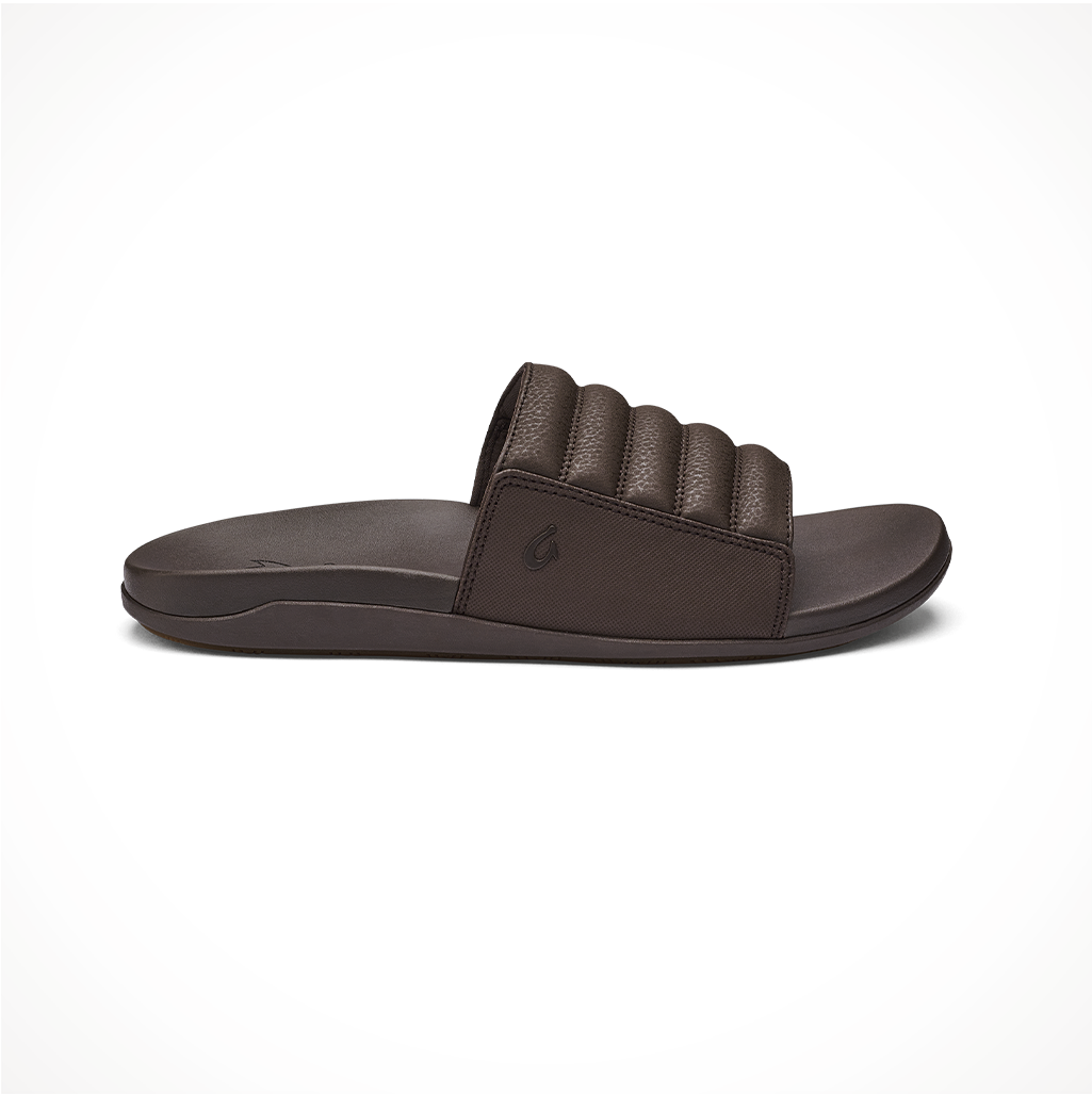 Product image: Footwear Olukai Mens Maha Olu Dark Wood, side profile view.