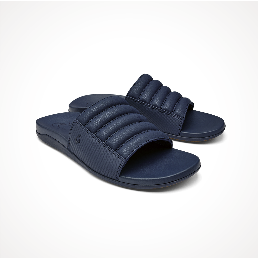 Product image: Footwear Olukai Mens Maha Olu Moonlit Ocean, shown from a three-quarter angled view.