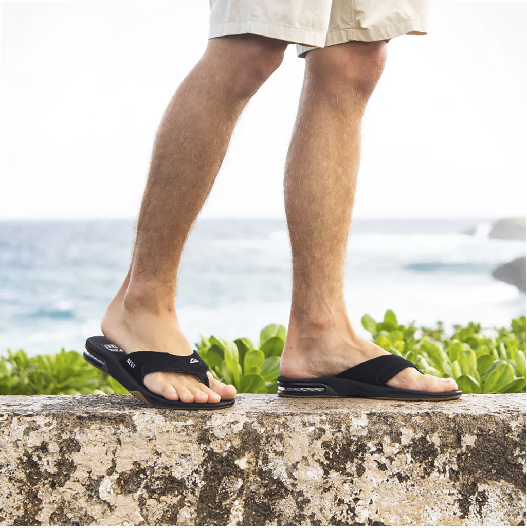 Footwear Reef Mens Fanning Black Silver Lifestyle 2