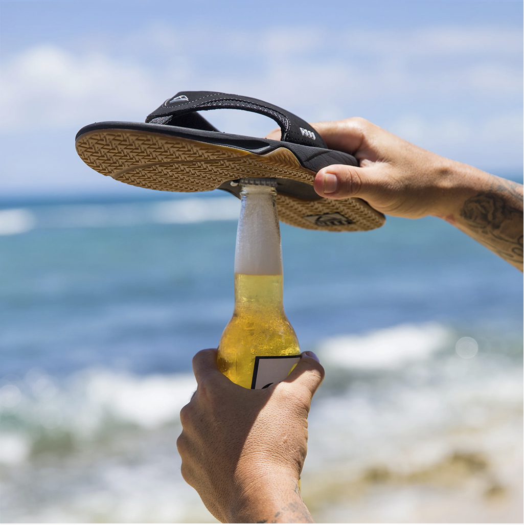 Footwear Reef Mens Fanning Black Silver Lifestyle