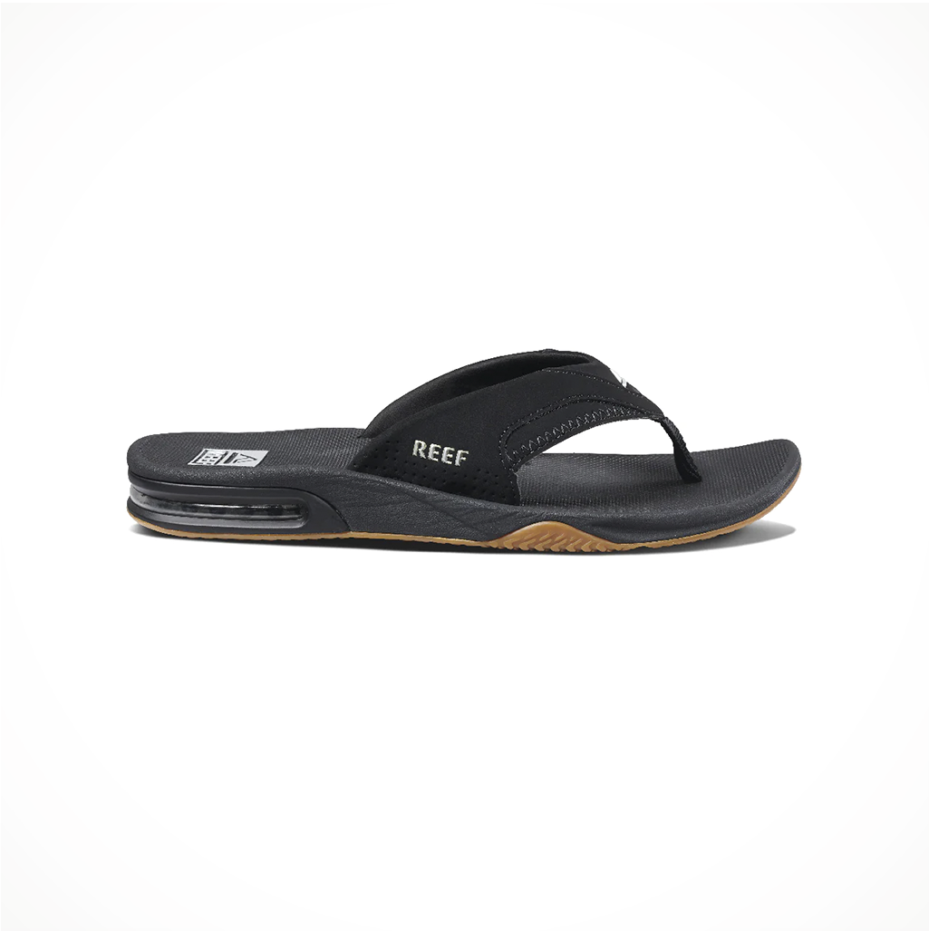 Footwear Reef Mens Fanning Black Silver Side