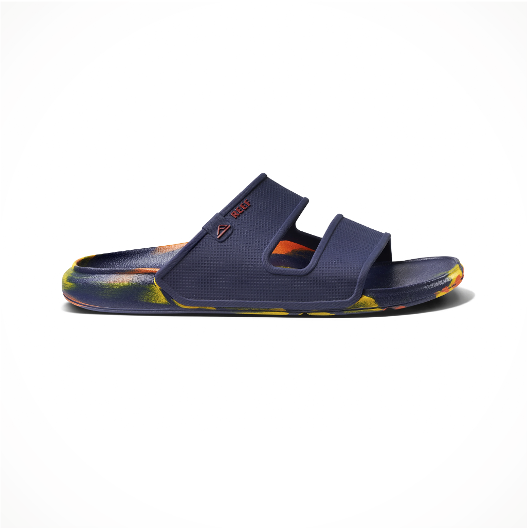 Product image: Footwear Reef Mens Oasis Double Up Navy Sunset, side profile view.