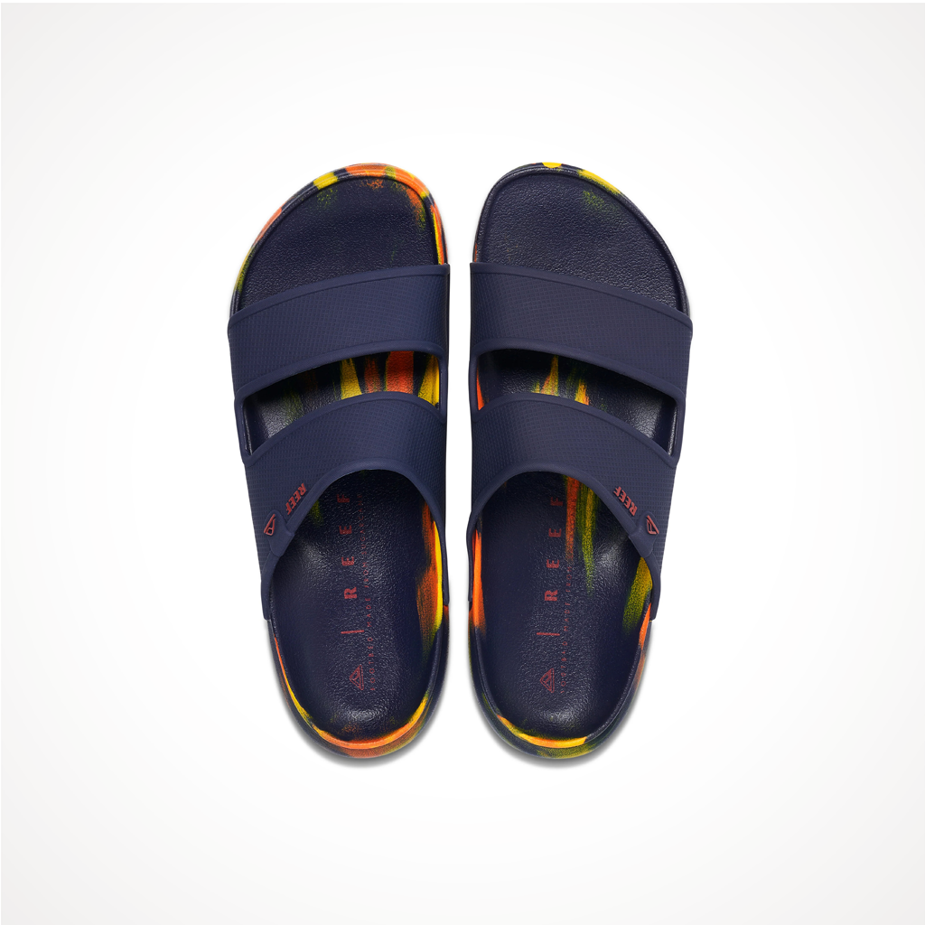 Product image: Footwear Reef Mens Oasis Double Up Navy Sunset, shown from above.