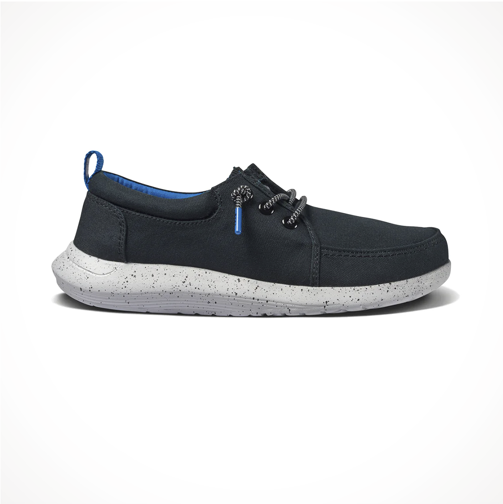 Product image: Footwear Reef Mens Swellsole Cutback Black, shown from a three-quarter angled view.