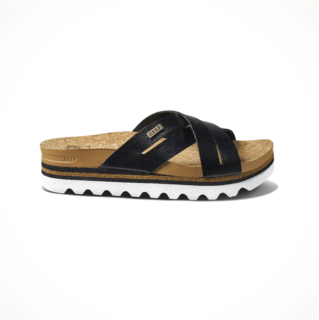 Footwear Reef Womens Cushion Bloom Hi Black Tan Side