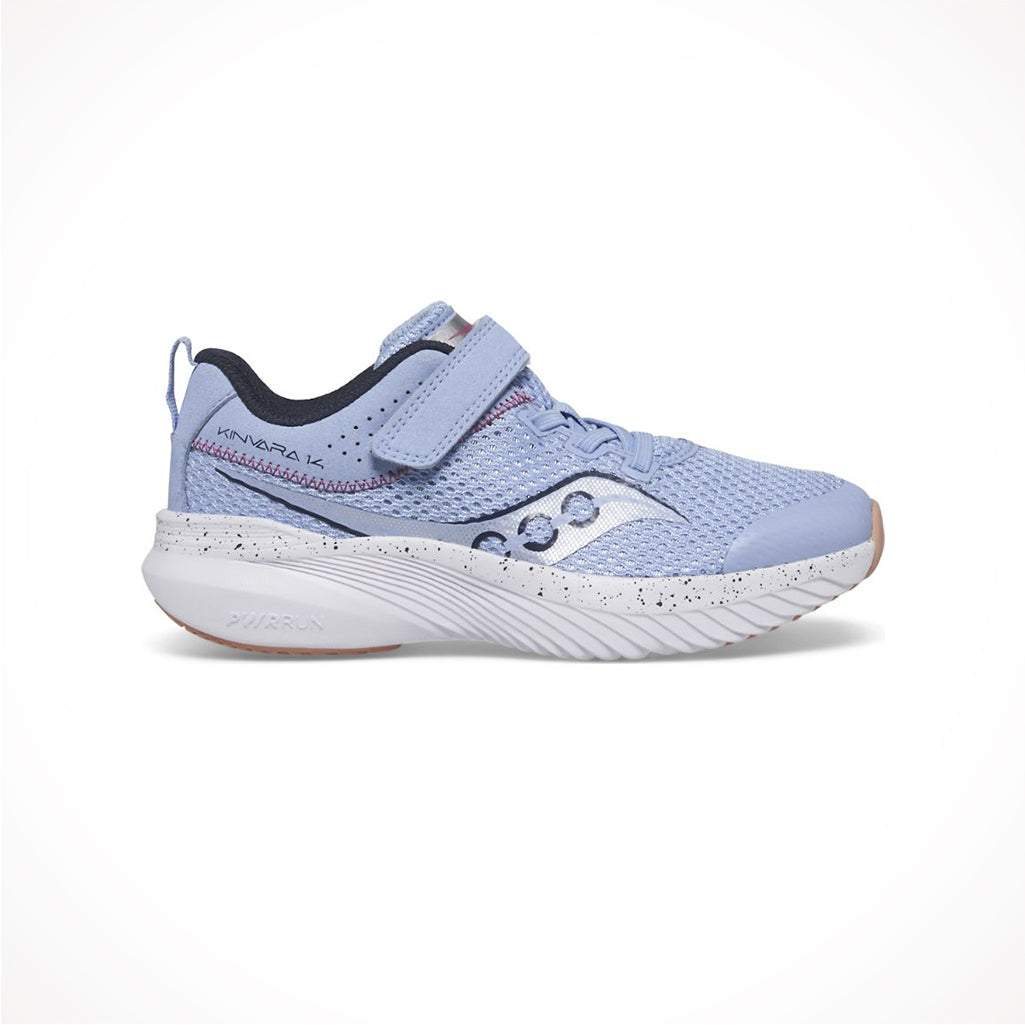 Product image: Footwear Saucony Kids Kinvara 14 AC Light Blue, side profile view.
