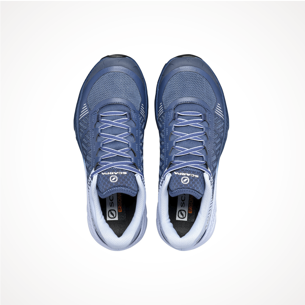 Product image: Footwear Scarpa Womens Spin Ultra GTX Lilac Navy, shown from above.