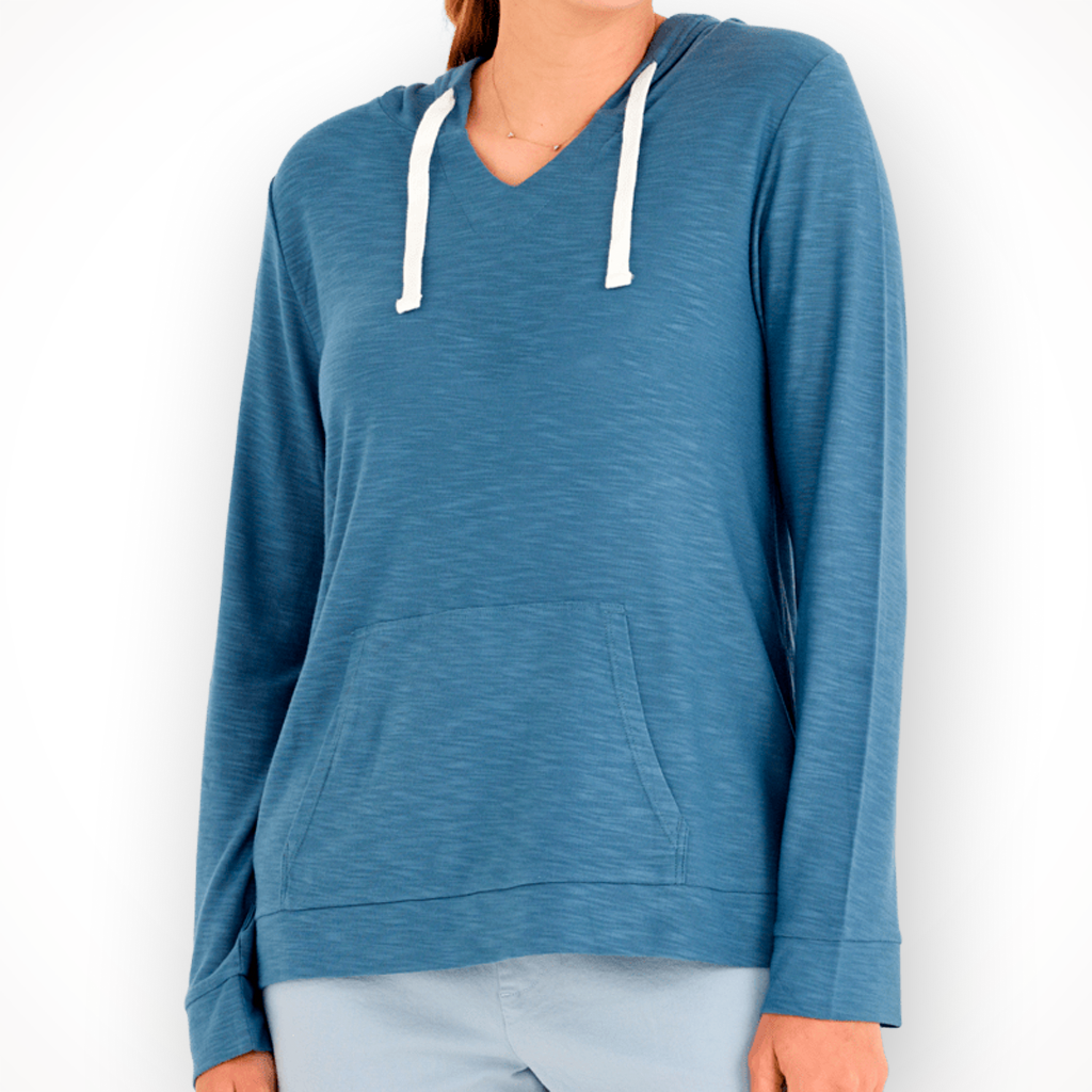 Product image: Free Fly Bamboo Slub Hoodie Pacific Blue Womens 2026, shown in primary marketing view.