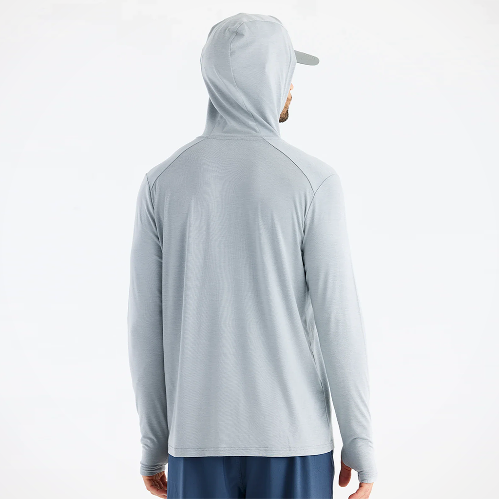 Product image: Free F Ly Bamboo Shade Hoodie Heather Aspen Grey Mens 2026, shown from the back.
