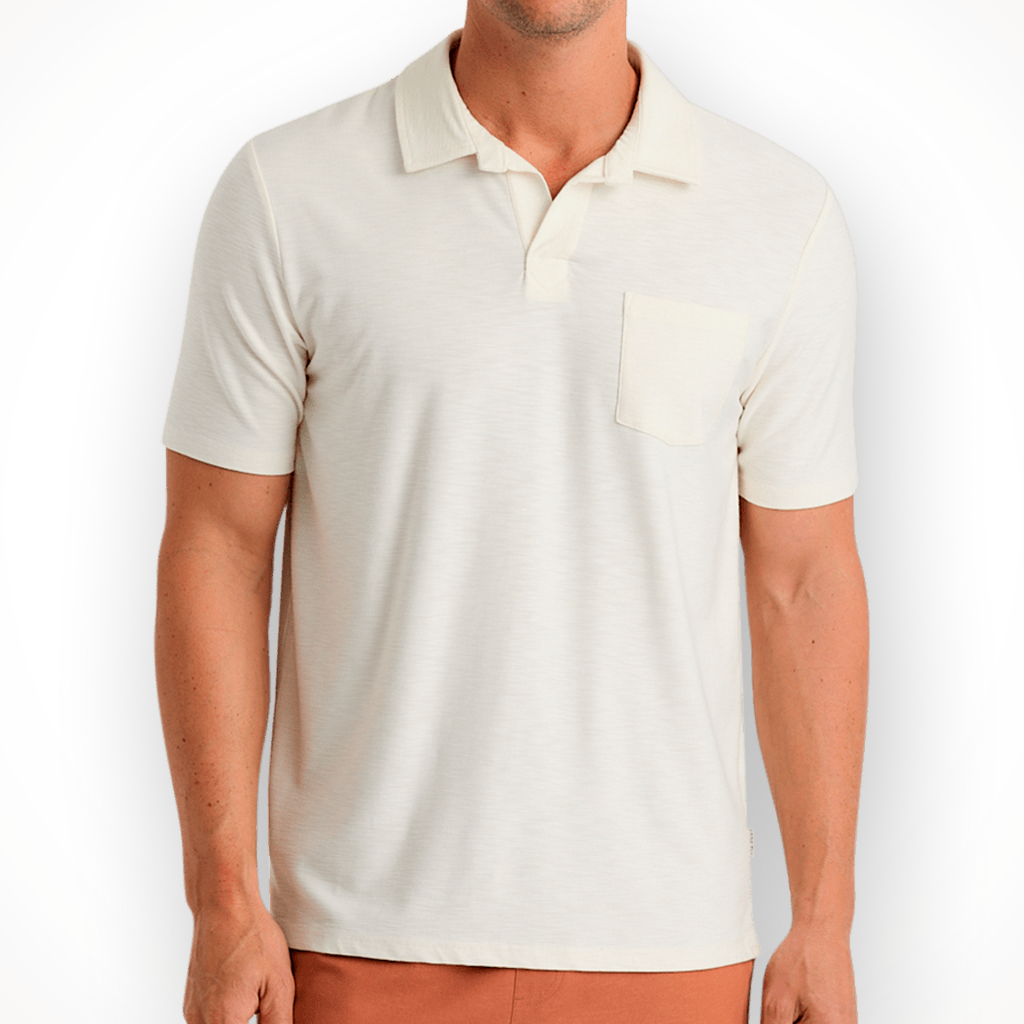 Product image: Free F Ly Bamboo Slub Polo II Sea Salt mens 2026, shown in primary marketing view.
