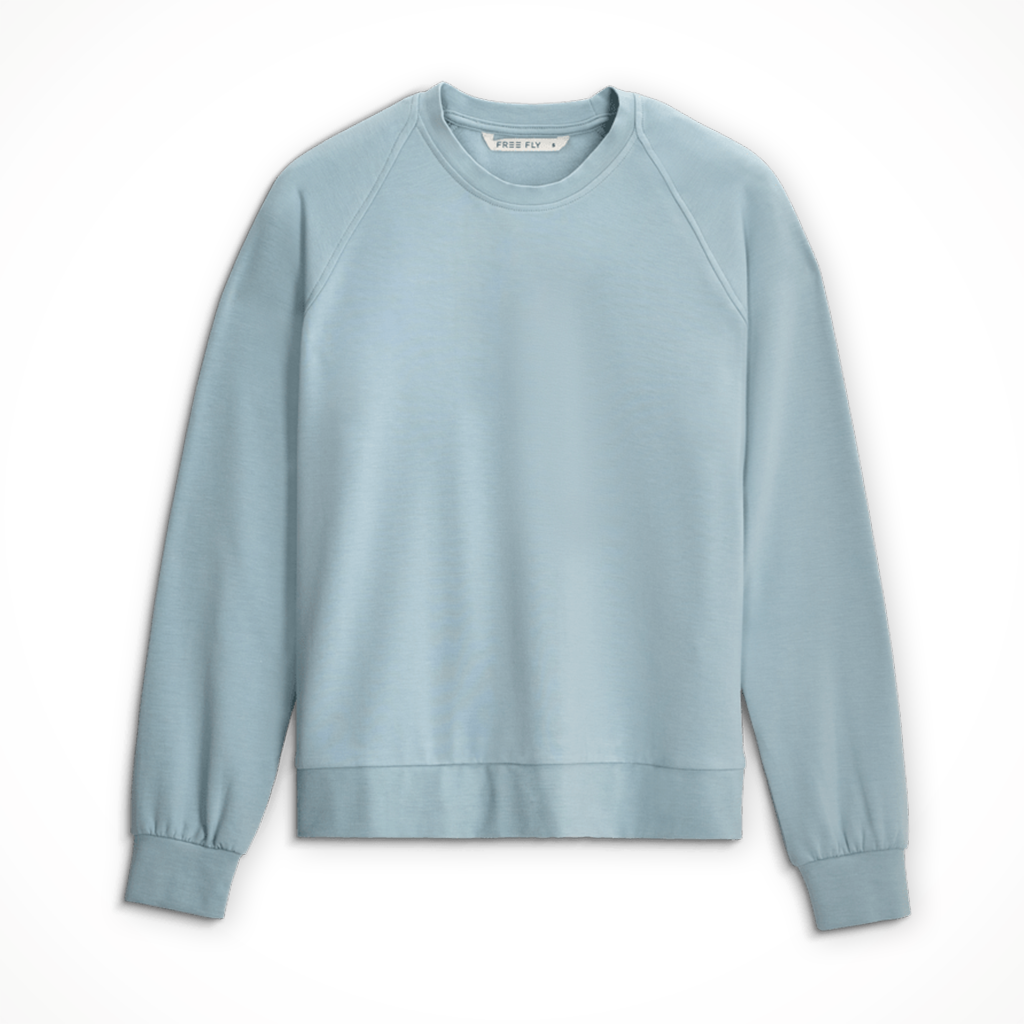 Product image: Free Fly Bamboo Lightweight Fleece Crew Ocean Mist Womens 2026, shown in primary marketing view.