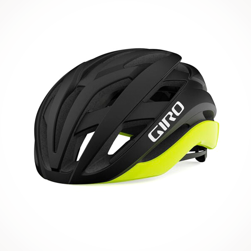 Product image: Giro Cielo MI Ps Road Helmet Matte Black Highlight Yellow, shown in primary marketing view.