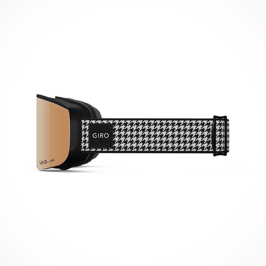 Product image: Giro Ella Black White Lux Vivid Copper Goggle 25, shown from the left side profile.