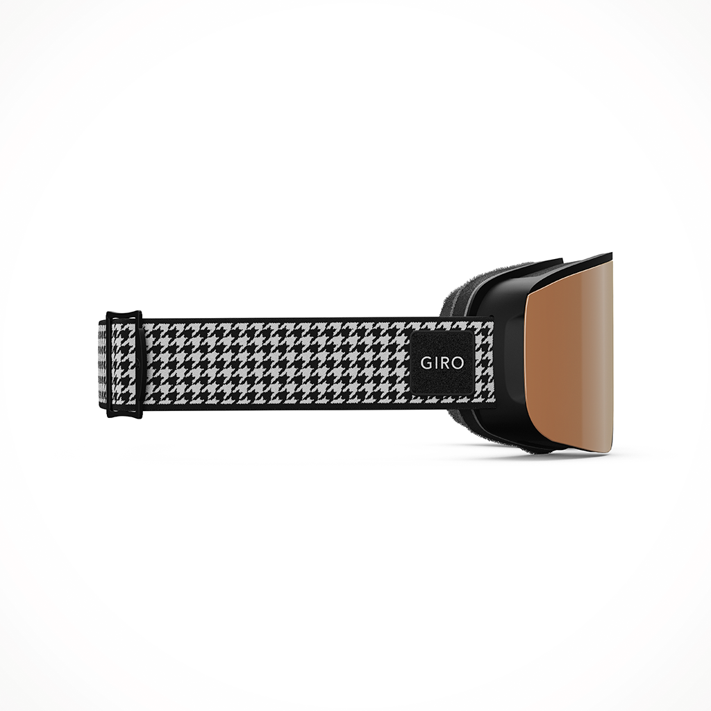 Product image: Giro Ella Black White Lux Vivid Copper Goggle 25, shown from the right side profile.
